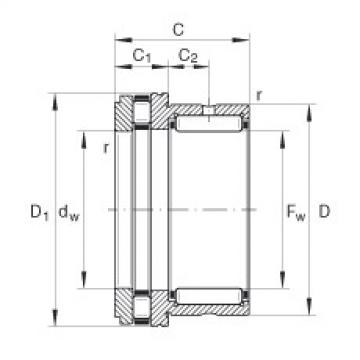 FAG Needle roller/axial cylindrical roller bearings - NKXR25-XL