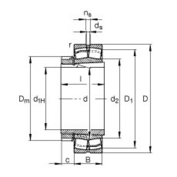 FAG Spherical roller bearings - 22213-E1-XL-K + H313