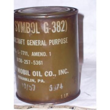 Rare Nato U. S. Military aircraft grease can Socony Mobil Oil Co. Franklin, Pa.