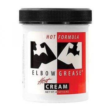 Elbow Grease Hot Lubricant - Cream-Based Male Warming Personal Lube 4 Oz Jar