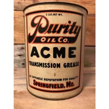 Original Purity Oil Co. Acme Transmission Grease Can Missouri