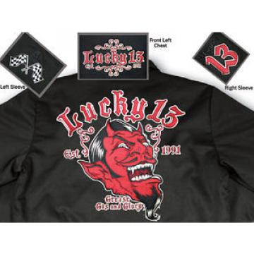 AUTHENTIC LUCKY 13 GREASE GAS GLORY DEVIL CHINO JACKET COAT TATTOO GOTH