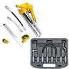 Air Manual Grease Gun Kit PLUS 7pc Adapter Set Hand Lever Lube Flex Hose #1 small image