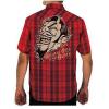 Lucky 13 shirt plaid button up devil head grease gas glory rockabilly western #2 small image