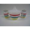 Vintage Fire King Range Set. Grease Bowl w/ Lid, Salt &amp; Pepper Shakers.