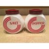 Vintage Fire King Vitrock white &amp; Red Circle Four Shaker &amp; Grease Jar Very Nice #5 small image