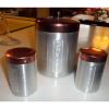 3 PIECE ALUMINUM CANISTER SET, SALT, PEPPER, GREASE CAN, #1 small image