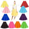 Girls Child Plain 1950s Costume Circle Skirt Rock and Roll GREASE SANDY SKIRT #1 small image
