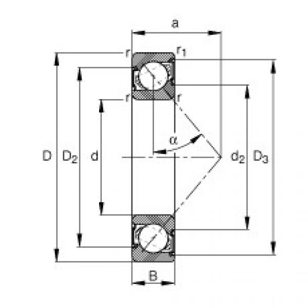 FAG Angular contact ball bearings - 7307-B-XL-2RS-TVP #1 image