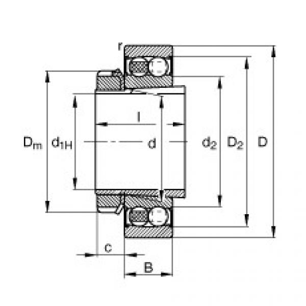 FAG Self-aligning ball bearings - 2206-K-2RS-TVH-C3 + H306 #1 image