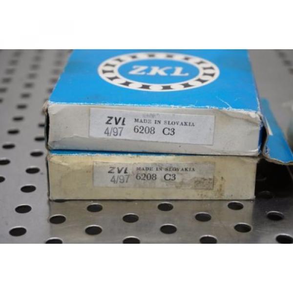 ZKL ZVL 6208 C3 SINGLE ROW BALL BEARING NO SHIELD 6208C3 6208 C3 NEW (Qty 2) #3 image