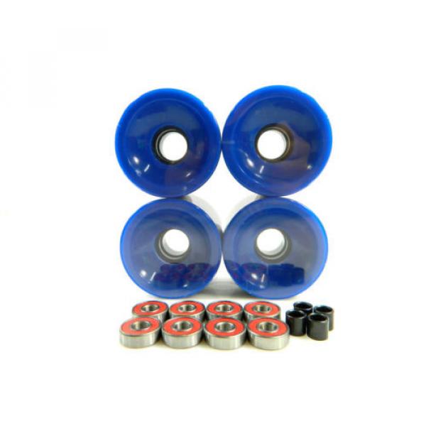 Blank 70mm Longboard Cruiser Multi Color Wheels + ABEC 7 Bearing  + Spacers #5 image