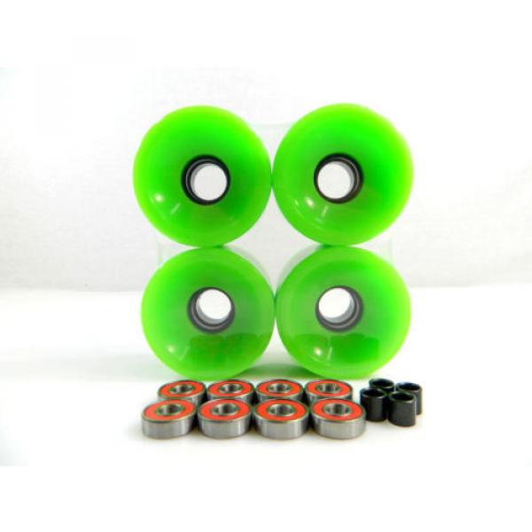 Blank 60mm Longboard Cruiser Multi Color Wheels + ABEC 7 Bearing  + Spacers #1 image