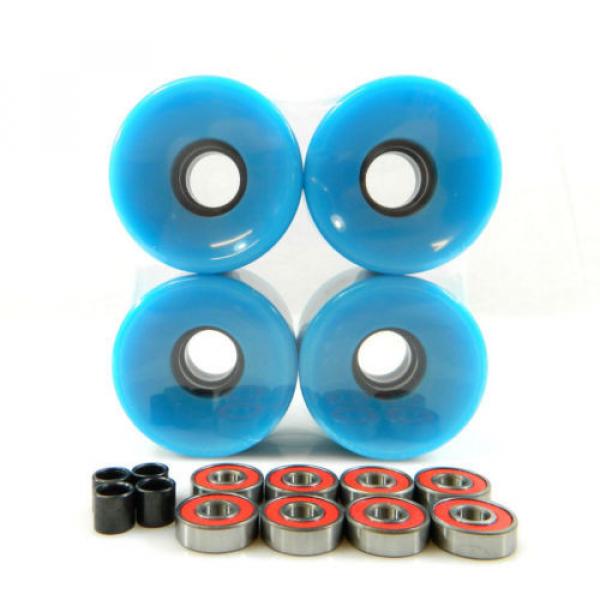 Blank 60mm Longboard Cruiser Multi Color Wheels + ABEC 7 Bearing  + Spacers #3 image