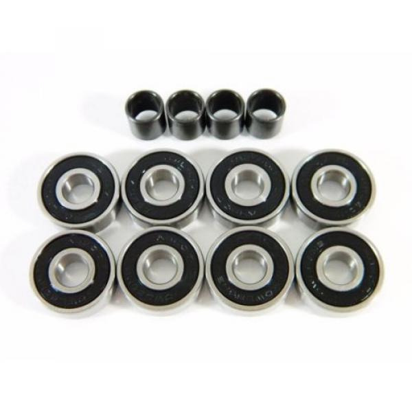 24 pack (192 pcs) Skateboard 608 Inline Multi Color ABEC 7 Bearings + 96 Spacers #3 image