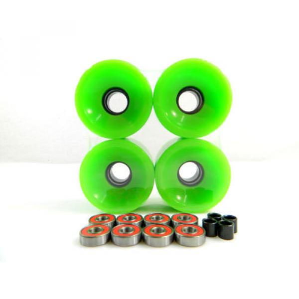 Blank 65mm Longboard Cruiser Multi Color Wheels + ABEC 7 Bearing  + Spacers #5 image