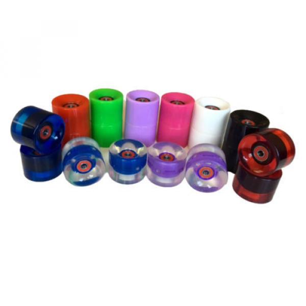 2PCS Pro skateboard longboard wheels 60mm 78A Abec 9 Bearings Multi Color LED #1 image