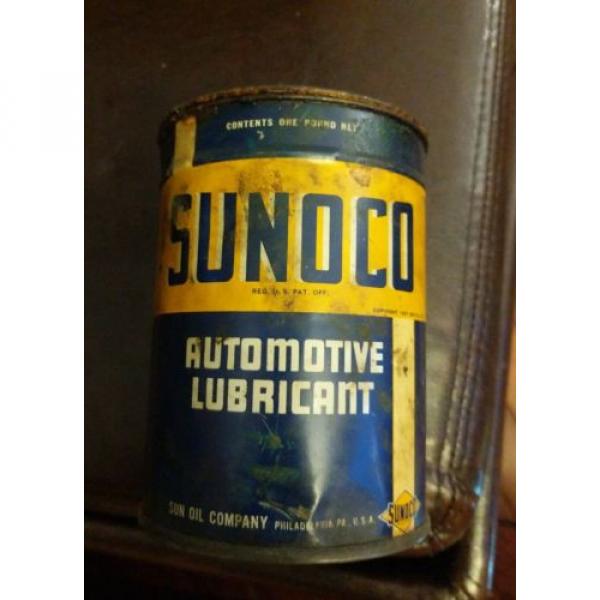 Vintage 1937 Sunoco Automotive Lubricant Water Pump Grease 1 lb Oil Can #2 image
