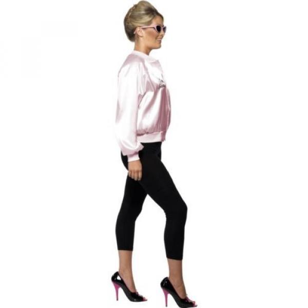 Grease Pink Ladies Jacket Costume Adult Womens Lady 1950s Fancy Dress Outfit #4 image