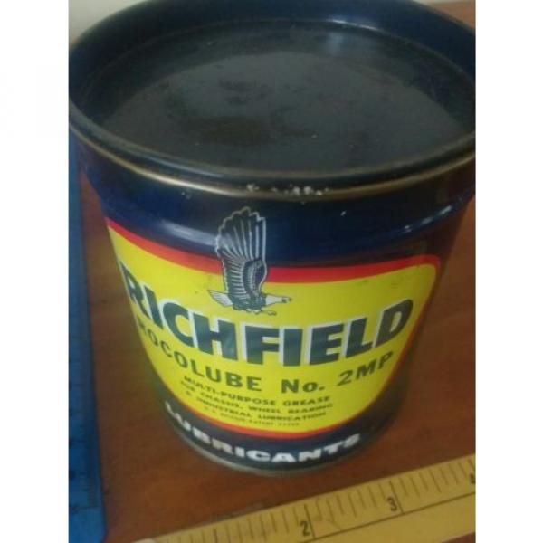 Richfield RocoLube grease metal oil can vtg petroleum gas collectible auto #2 image