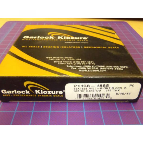 63X1888 GARLOCK KLOZURE 21158-1888 Oil/Grease Seal 96B #1 image