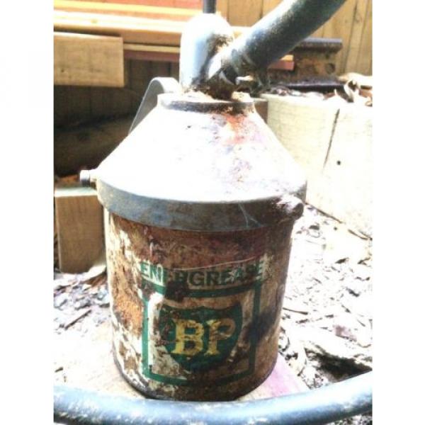 OLD COLLECTABLE BP GREASE OIL PETROL TIN AND GREASE GUN #1 image