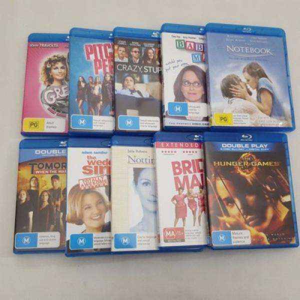 Blu-Ray Movies Bulk Lot of 10 Grease Bridesmaids Hunger Games Pitch Perfect etc #2 image