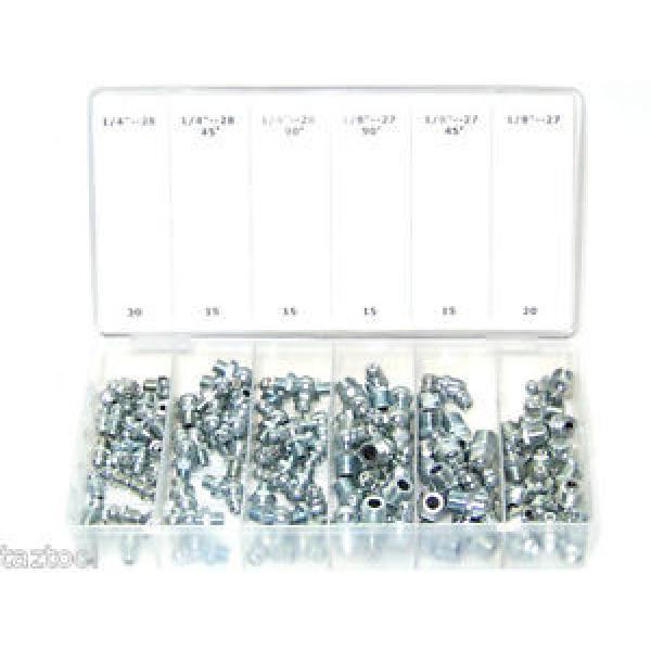 110 Pc Hydraulic Lubrication Lube Grease Fittings Assortment Zerk Fitting SAE #1 image