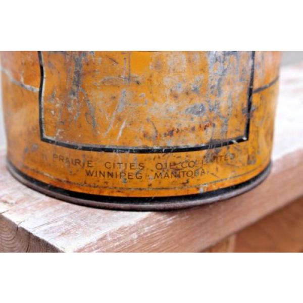 Antique Prairie City Winnipeg BUFFALO Oil Tin Can Grease Pail #3 image