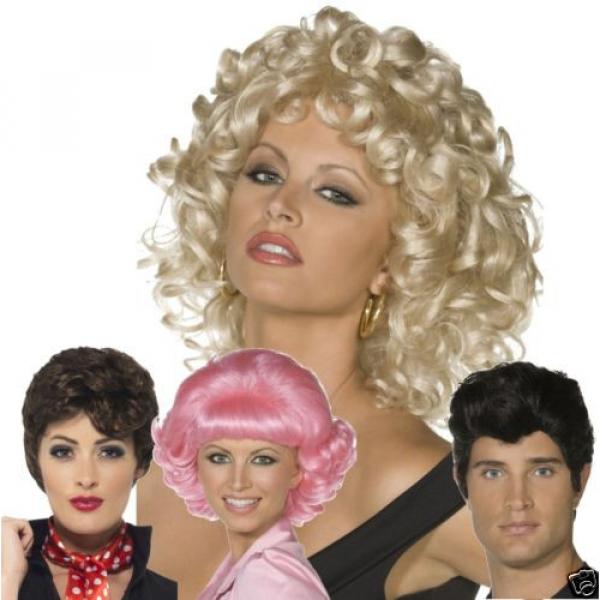 Smiffys Official Adult Grease Sandy Danny Rizzo Frenchy Fancy Dress Costume Wig #1 image