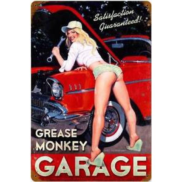 Grease Monkey Garage Pin Up Girl Metal Sign Man Cave Body Shop Mechanic HB004 #1 image