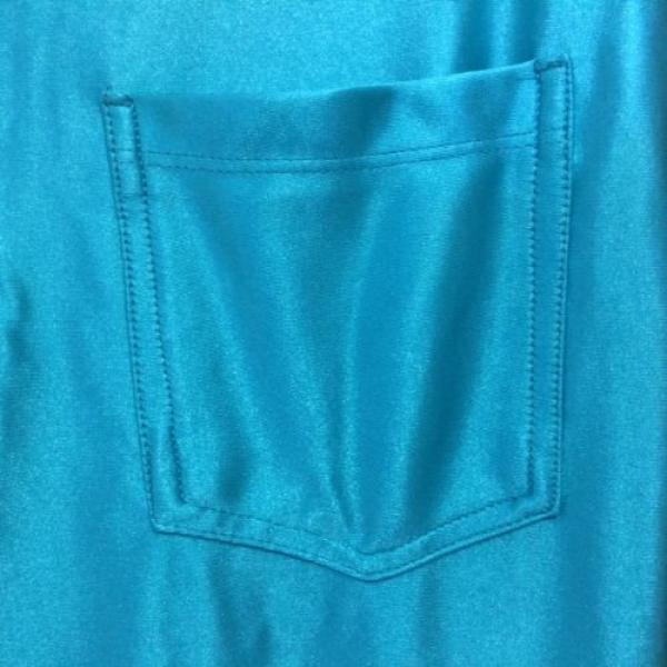 Aqua shiny trousers jeans jeggings leggings size 12 Grease Rave Neon Alternative #3 image
