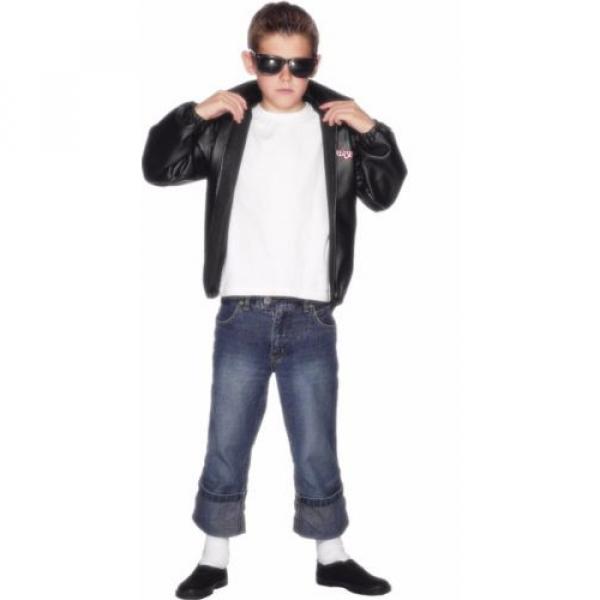 Boys Grease T Birds 50s Jacket Glasses Comb Fancy Dress Costume age 7-9 10-12 #3 image