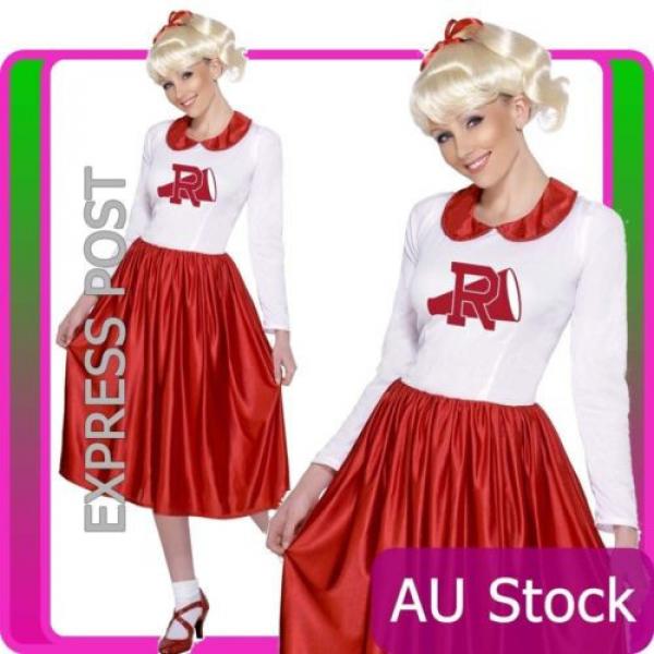 50s Grease Sandy Costume Red Rydell High Cheerleader 1950s Fancy Dress Up #1 image