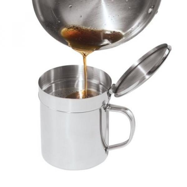 Oggi 7324 Stainless Steel Grease Can with Removable Strainer, 1-Quart #2 image