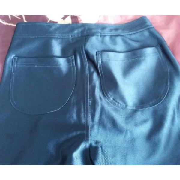 Ladies electric blue shiny Grease trousers, size 10, Love Label #3 image