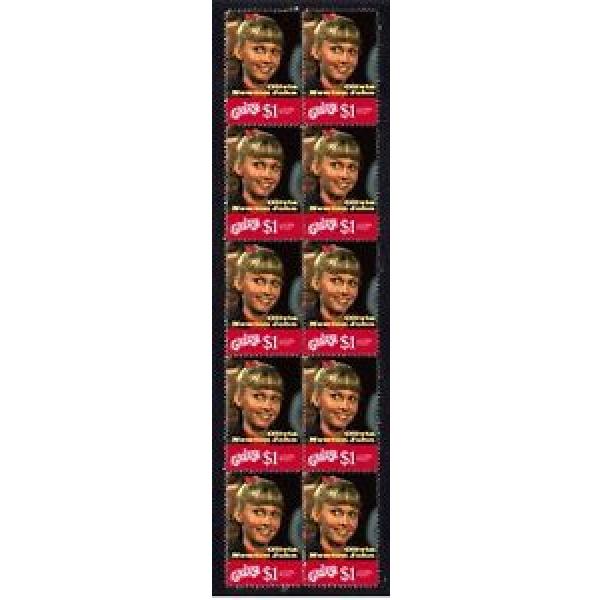 GREASE, OLIVIA TON JOHN STRIP OF 10 MINT STAMPS 2 #1 image