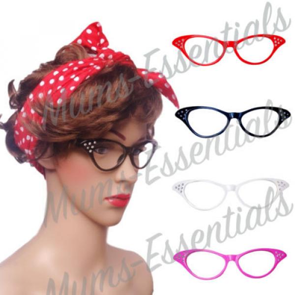 RETRO 60s / 50s ROCKABILLY Glasses OR Head Scarf accessories Fancy Dress GREASE #3 image