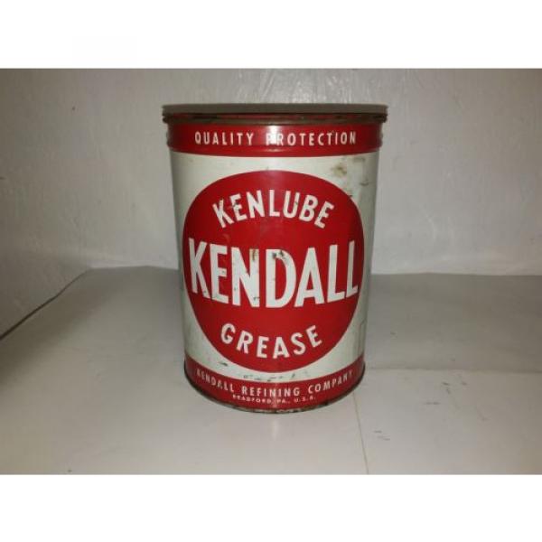 vintage kendall 5 lb grease can #1 image