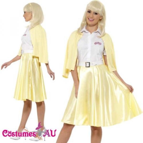 Ladies Grease Good Sandy Costume Licensed 1950s 50s Yellow Party Fancy Dress #1 image