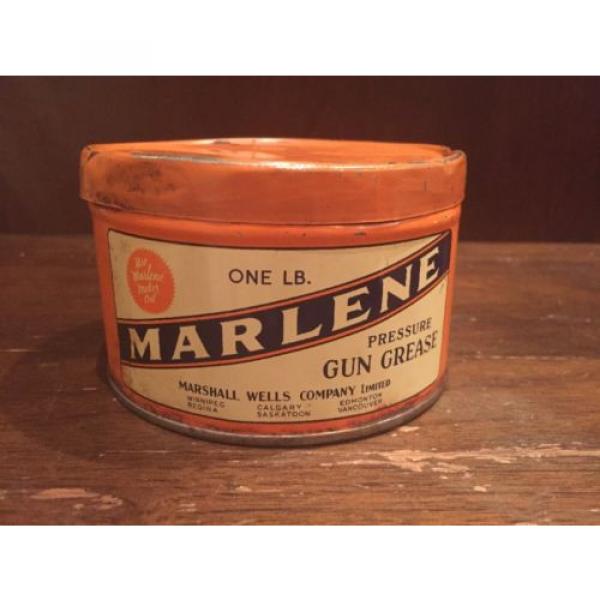 Antique Marshall Wells Co Marlene Pressure Gun Grease Tin 1lb Pound Can Vtg Oil #1 image