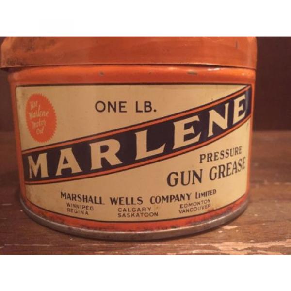 Antique Marshall Wells Co Marlene Pressure Gun Grease Tin 1lb Pound Can Vtg Oil #2 image