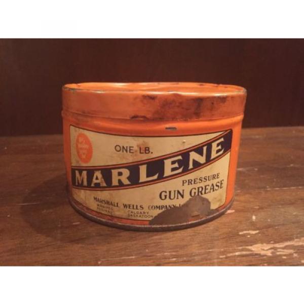 Antique Marshall Wells Co Marlene Pressure Gun Grease Tin 1lb Pound Can Vtg Oil #4 image