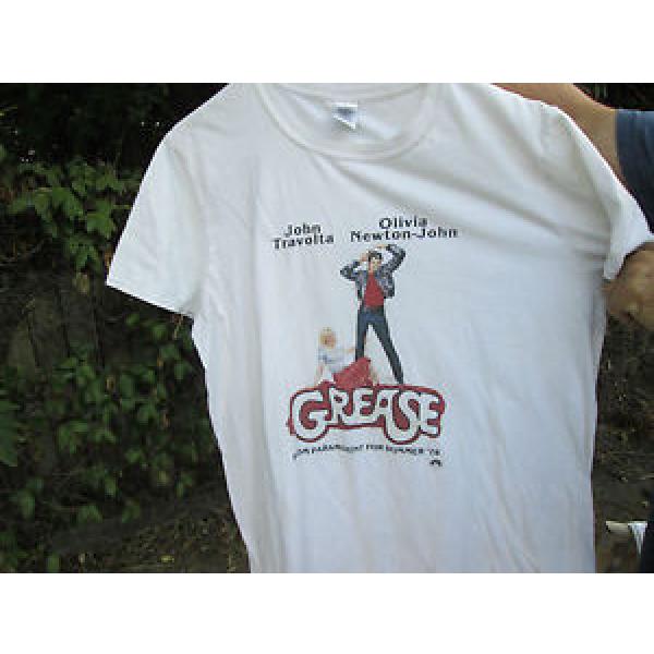 GREASE Vintage 1978 JOHN TRAVOLTA Olivia Newton-John Film Promo Crew Shirt #1 image