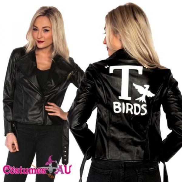 Grease Sandy T Birds Black Womens Jacket Lady 50s Costume T-Birds Frenchie Rizzo #1 image