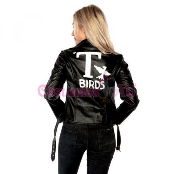 Grease Sandy T Birds Black Womens Jacket Lady 50s Costume T-Birds Frenchie Rizzo #2 image