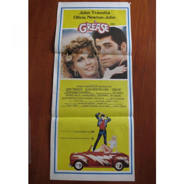 GREASE Original Australian Daybill Movie Poster John Travolta Olivia Newton-John #1 image