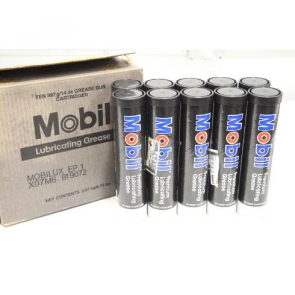 Lot of 10) Mobil MobilGrease Mobilux Premium Lubricating Grease 14 Oz Cartridges #1 image