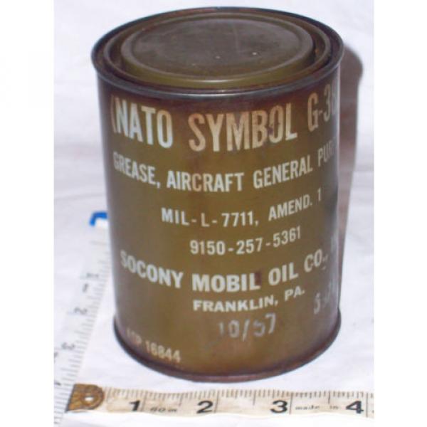 Rare Nato U. S. Military aircraft grease can Socony Mobil Oil Co. Franklin, Pa. #2 image