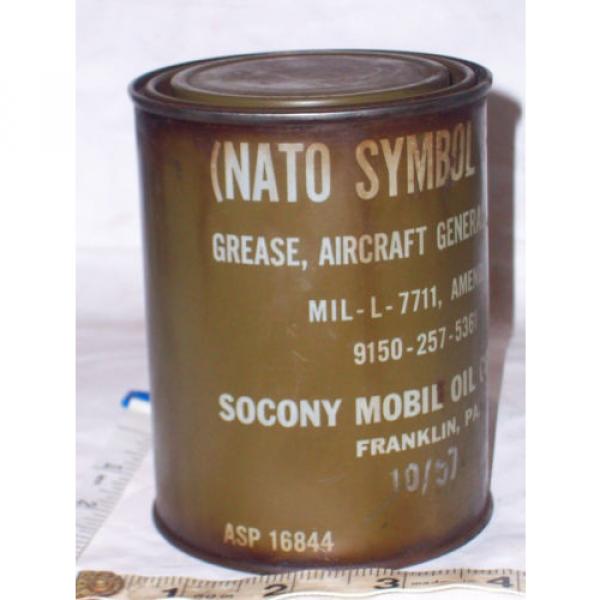 Rare Nato U. S. Military aircraft grease can Socony Mobil Oil Co. Franklin, Pa. #3 image